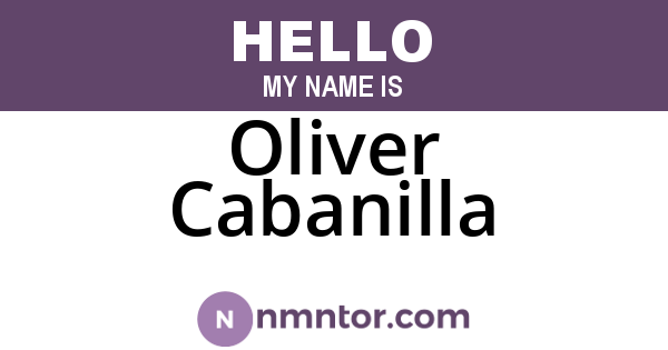 Oliver Cabanilla