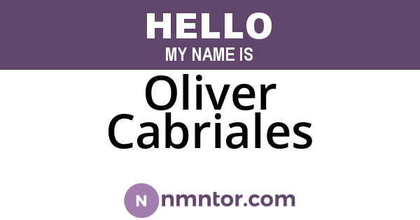 Oliver Cabriales