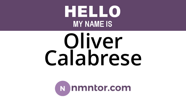 Oliver Calabrese
