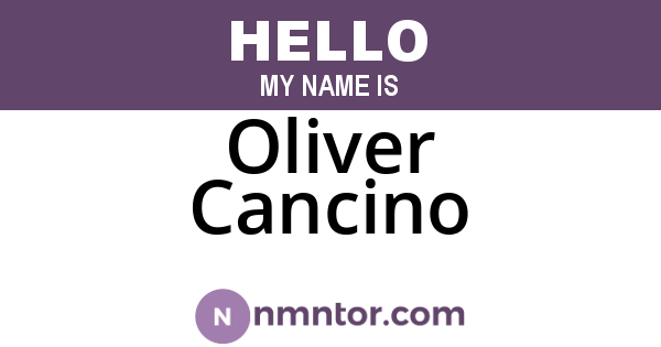 Oliver Cancino