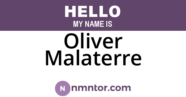 Oliver Malaterre