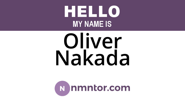 Oliver Nakada
