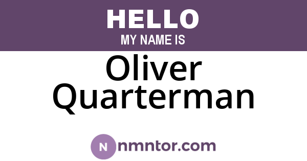Oliver Quarterman