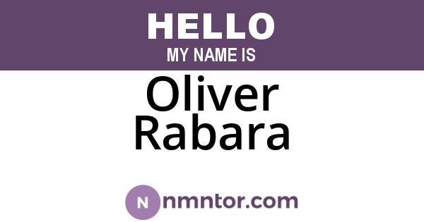 Oliver Rabara
