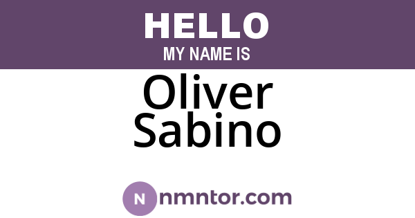 Oliver Sabino