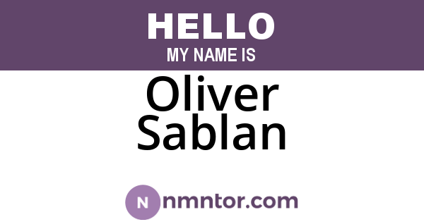 Oliver Sablan