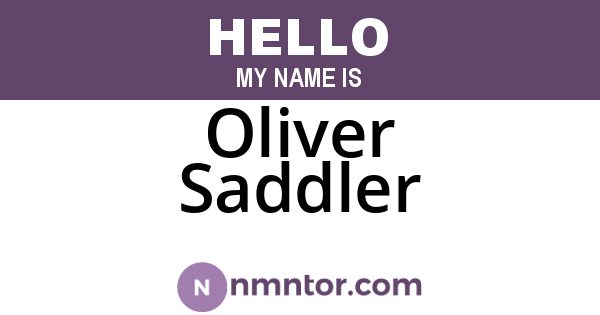 Oliver Saddler