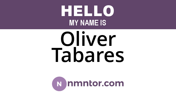 Oliver Tabares