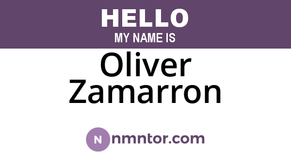 Oliver Zamarron