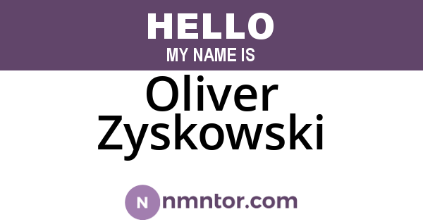 Oliver Zyskowski