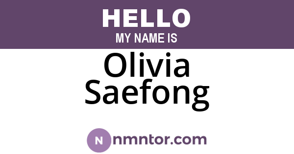 Olivia Saefong