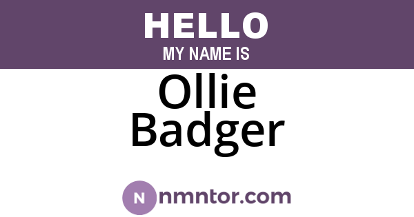 Ollie Badger