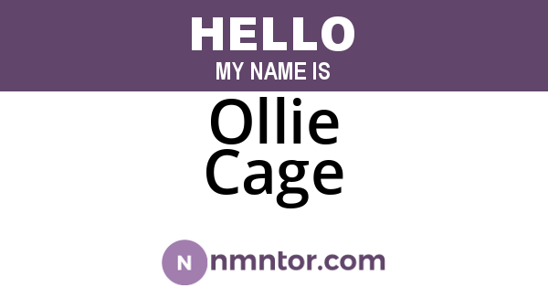 Ollie Cage