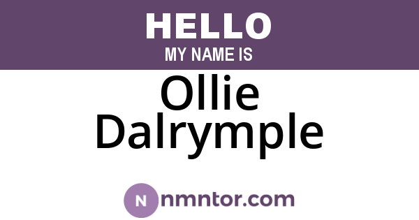 Ollie Dalrymple