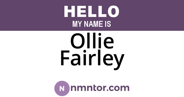 Ollie Fairley