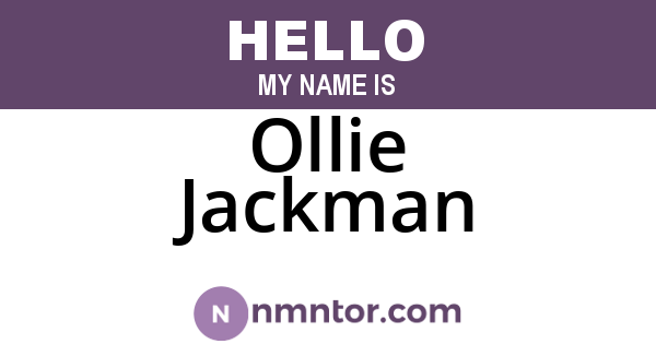 Ollie Jackman