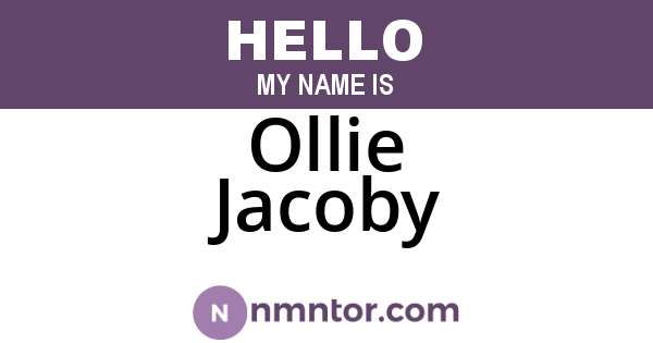Ollie Jacoby