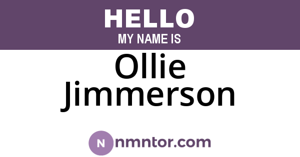 Ollie Jimmerson