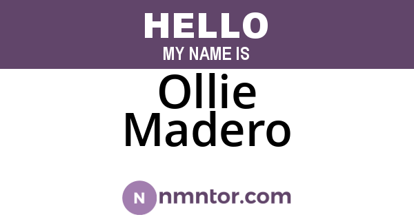 Ollie Madero