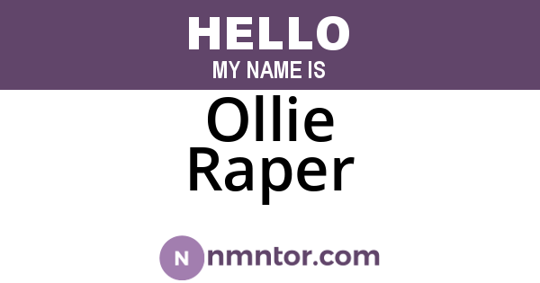 Ollie Raper