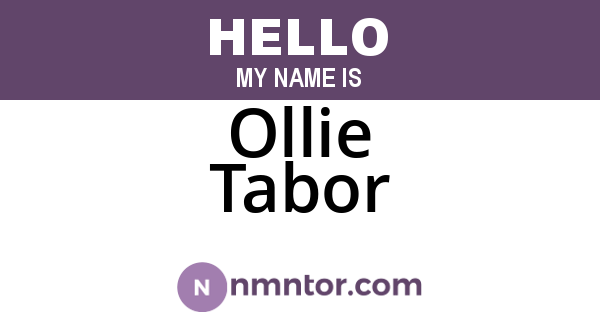 Ollie Tabor