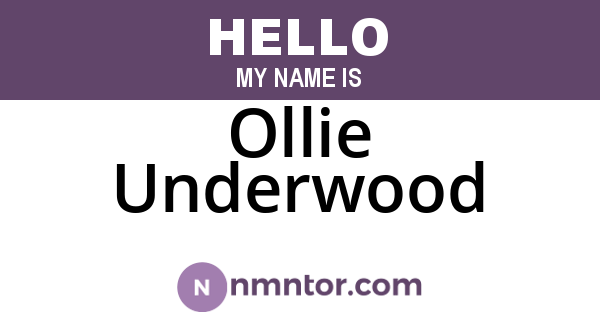 Ollie Underwood