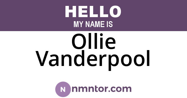 Ollie Vanderpool