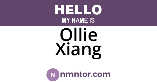 Ollie Xiang