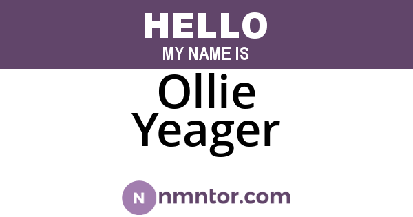 Ollie Yeager