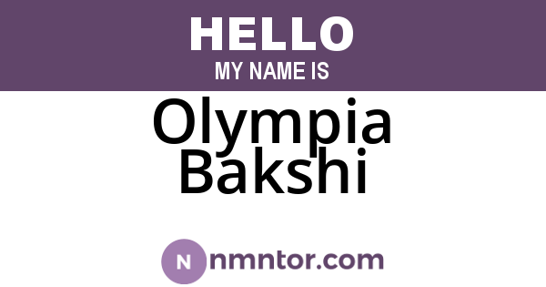 Olympia Bakshi