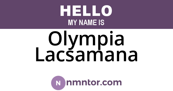 Olympia Lacsamana