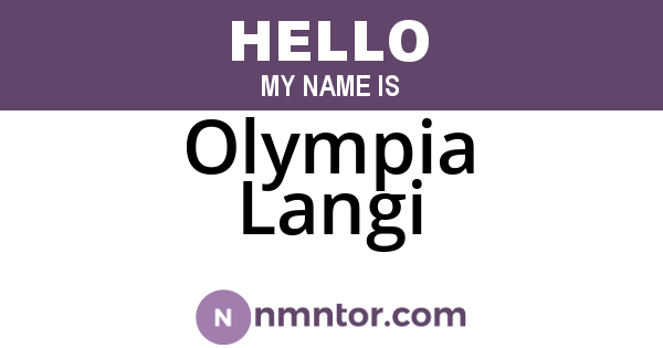 Olympia Langi