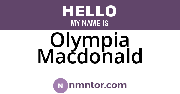Olympia Macdonald