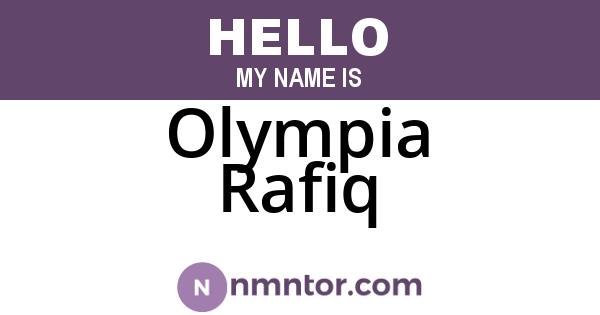 Olympia Rafiq
