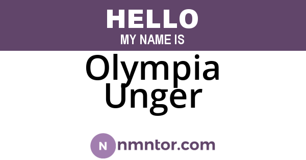 Olympia Unger