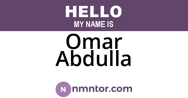 Omar Abdulla