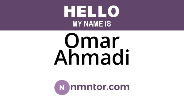 Omar Ahmadi