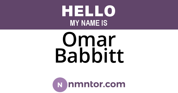 Omar Babbitt