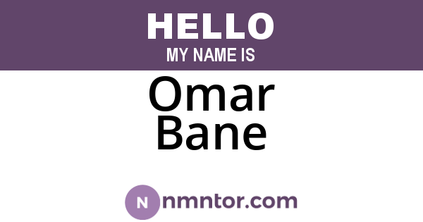 Omar Bane