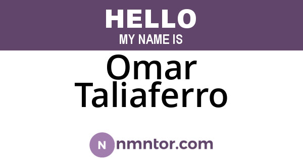 Omar Taliaferro