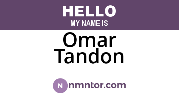 Omar Tandon