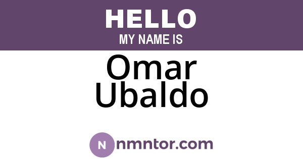 Omar Ubaldo