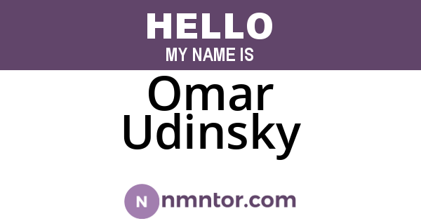 Omar Udinsky
