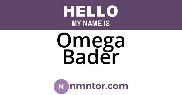 Omega Bader