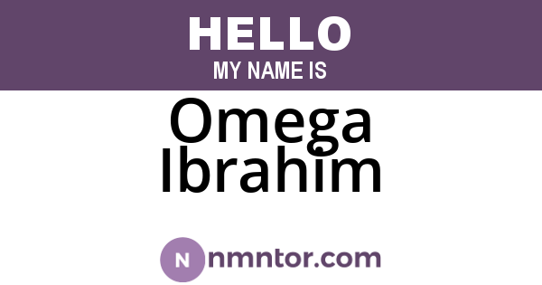 Omega Ibrahim