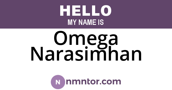 Omega Narasimhan
