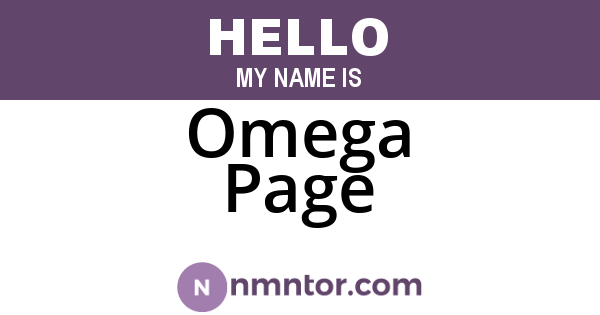 Omega Page