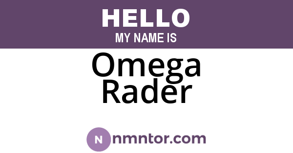 Omega Rader