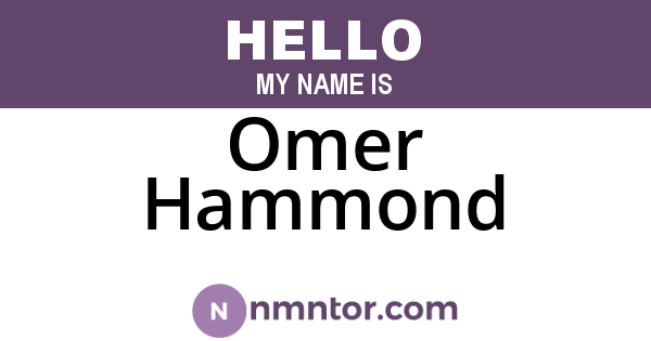 Omer Hammond