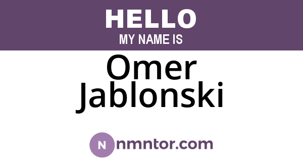 Omer Jablonski
